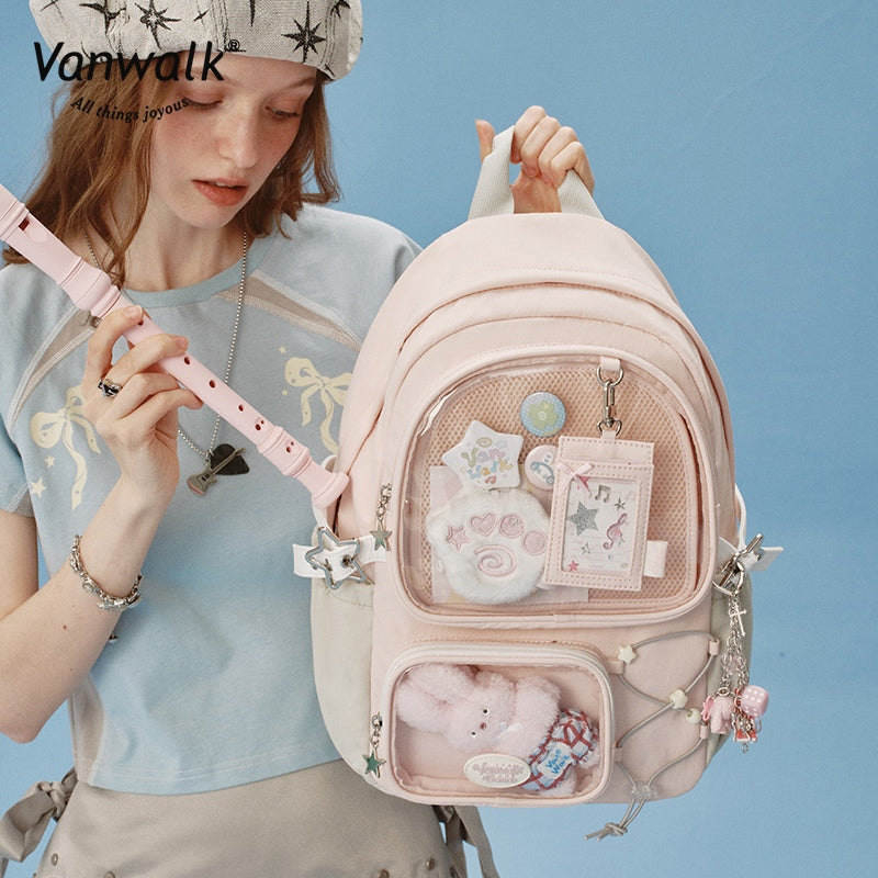 VANWALK リュック Vanwalk Multiple Pockets Happy Band backpack V2908