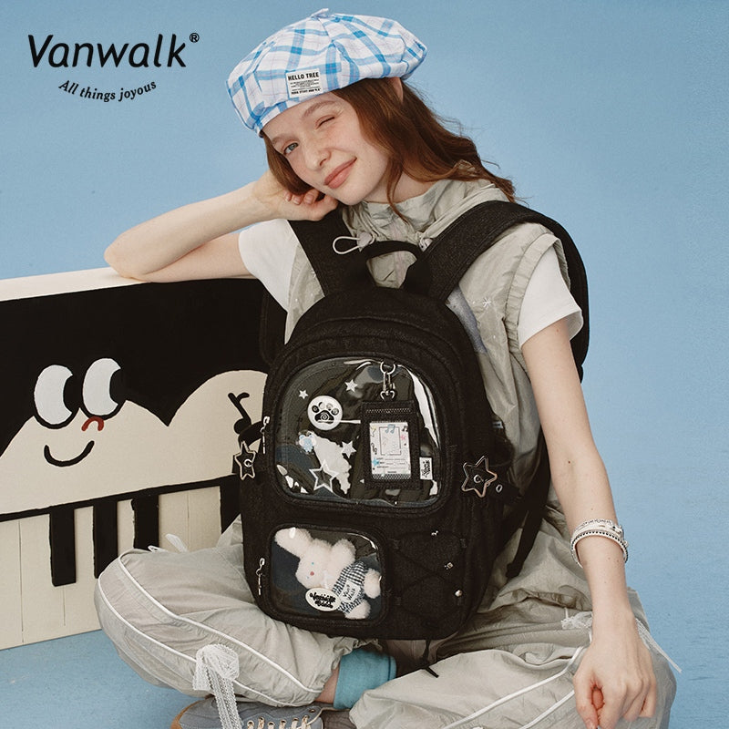 VANWALK リュック Vanwalk Multiple Pockets Happy Band backpack V2908