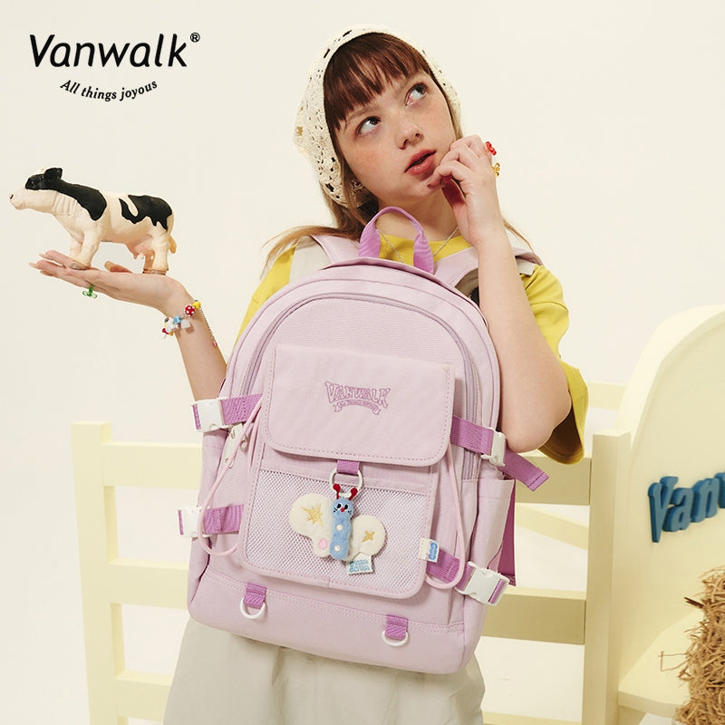 Vanwalk กระเป๋าเป้สำหรับนักเรียนขนาดใหญ่ความจุสูง Spring Ranch V2611