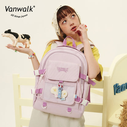 Vanwalk กระเป๋าเป้สำหรับนักเรียนขนาดใหญ่ความจุสูง Spring Ranch V2611