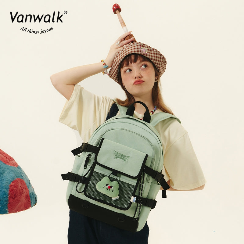 Vanwalk กระเป๋าเป้สำหรับนักเรียนขนาดใหญ่ความจุสูง Spring Ranch V2611