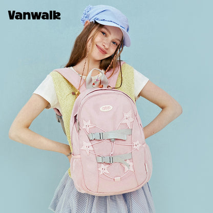VANWALK กระเป๋าเป้สะพายหลังสวนแสงจันทร์ความจุขนาดใหญ่ v2960
