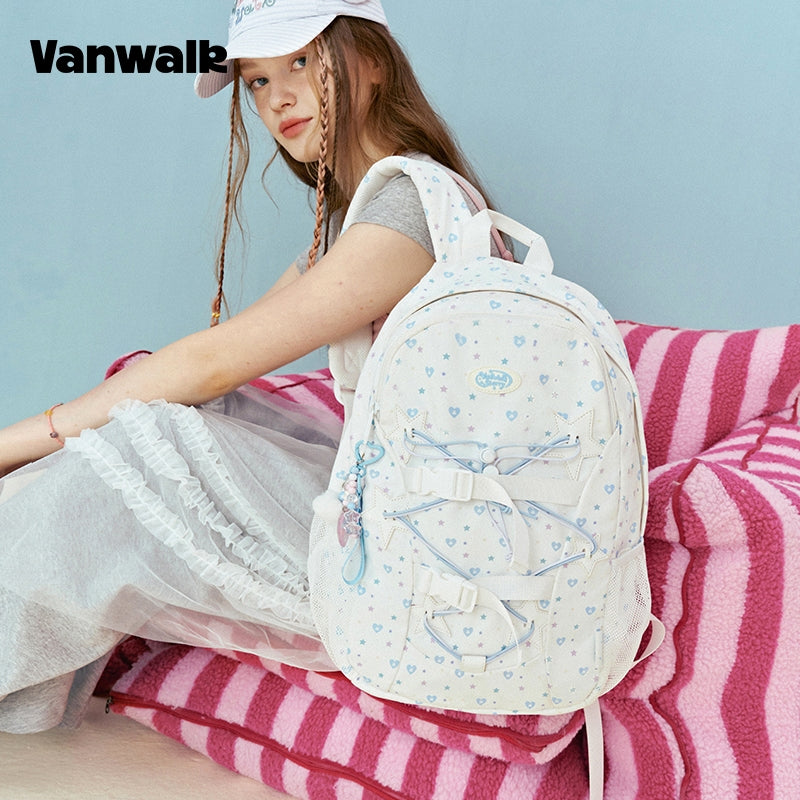 VANWALK กระเป๋าเป้สะพายหลังสวนแสงจันทร์ความจุขนาดใหญ่ v2960