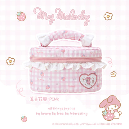 กระเป๋าเครื่องสำอางลายตารางน่ารักโบว์ซีรีส์ Sanrio Vanwalk VS109