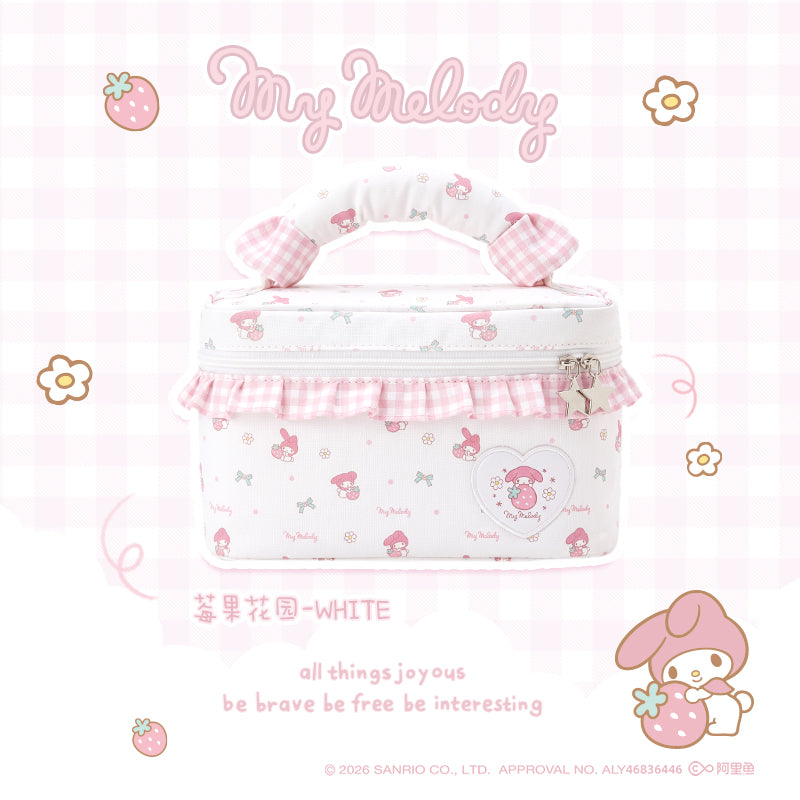 กระเป๋าเครื่องสำอางลายตารางน่ารักโบว์ซีรีส์ Sanrio Vanwalk VS109