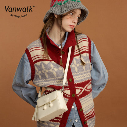 Vanwalk กระเป๋าสะพายข้างซีรีส์คริสต์มาสกันน้ำ V2874