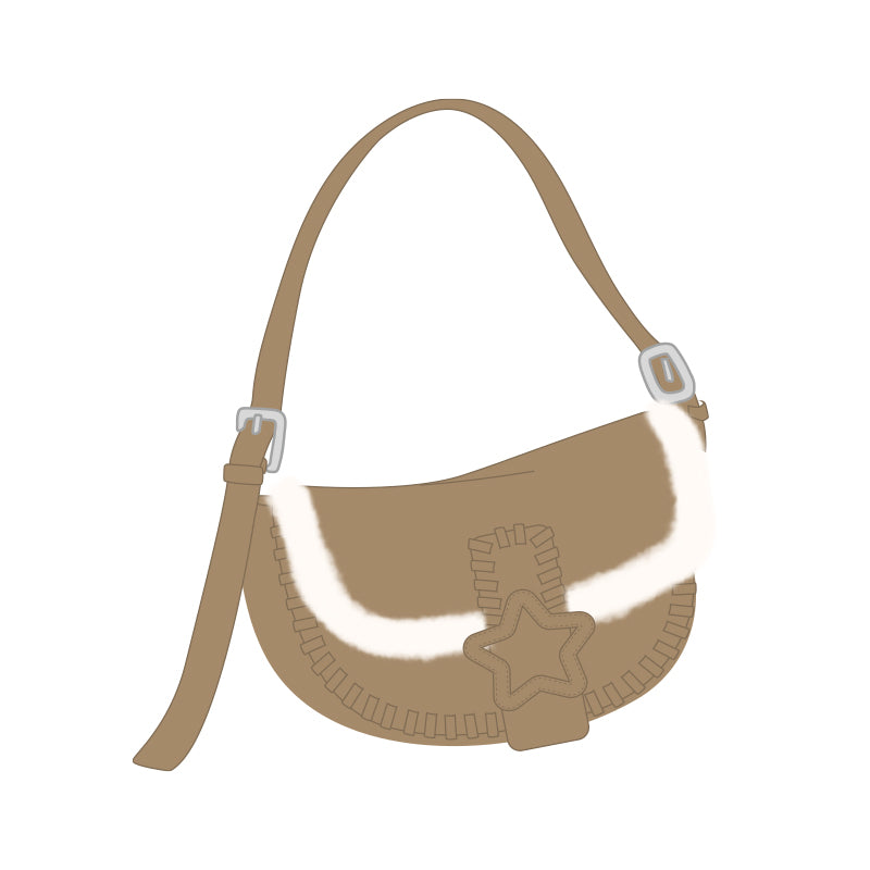 VANWALK 可可派系列經典毛絨原創設計單肩包 V3094