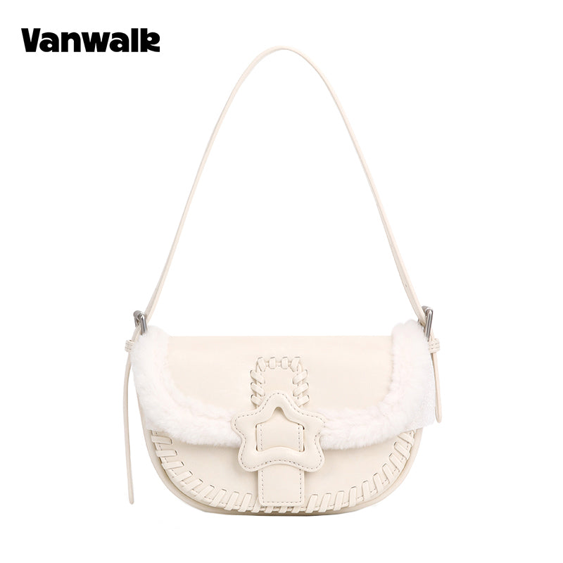VANWALK 可可派系列经典毛绒原创设计单肩包 V3094