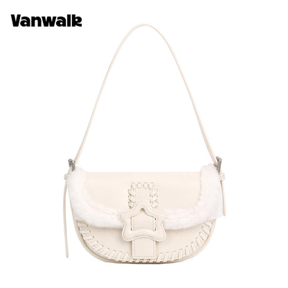 VANWALK 可可派系列经典毛绒原创设计单肩包 V3094